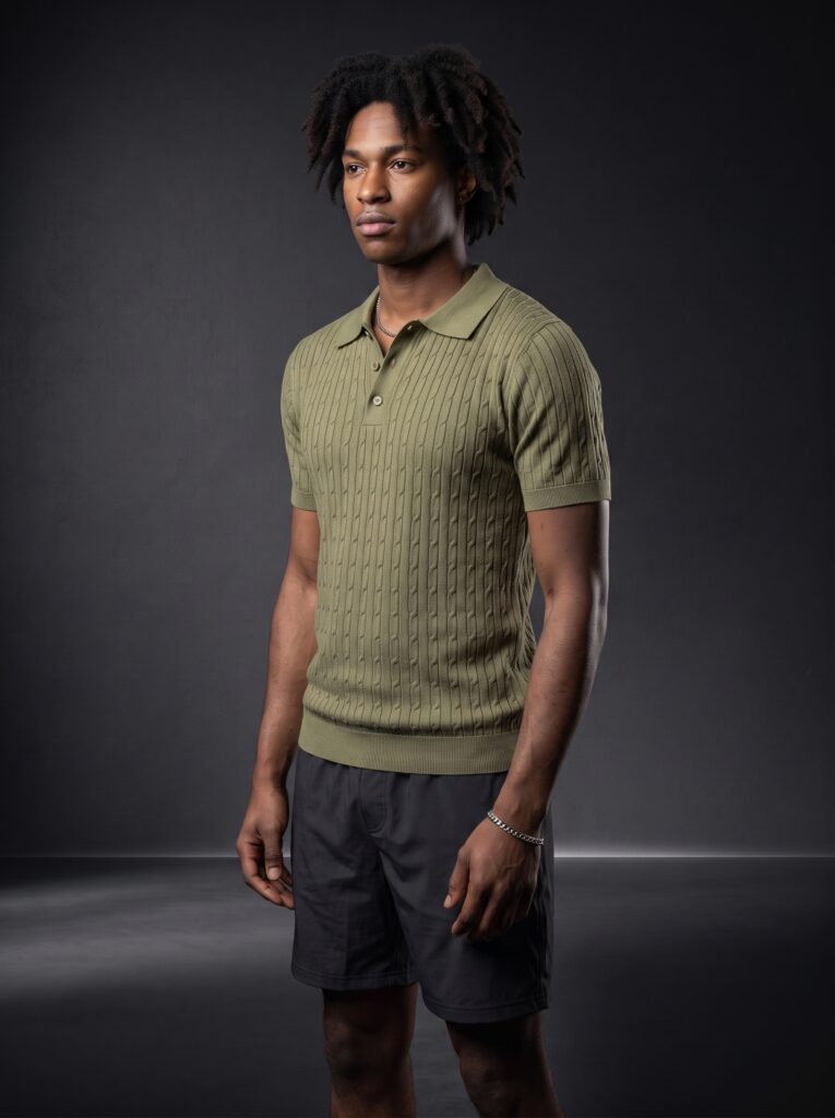 Мъжка поло тениска цвят Маслина / Olive Green