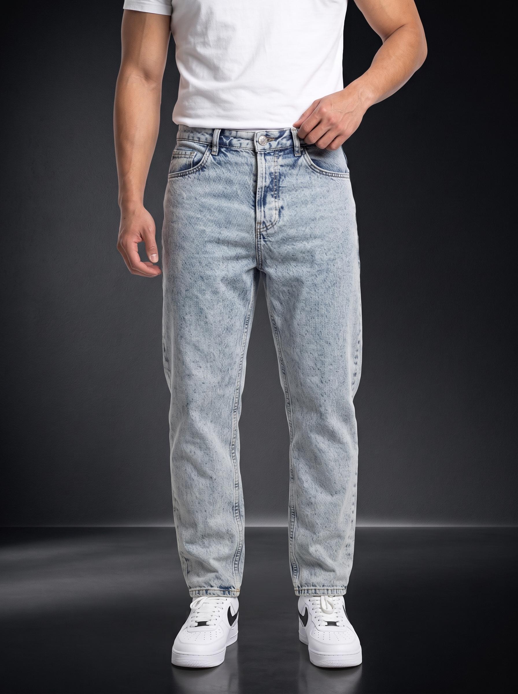 Мъжки свободни дънки Boyfriend Fit – Ice Blue - Image 3