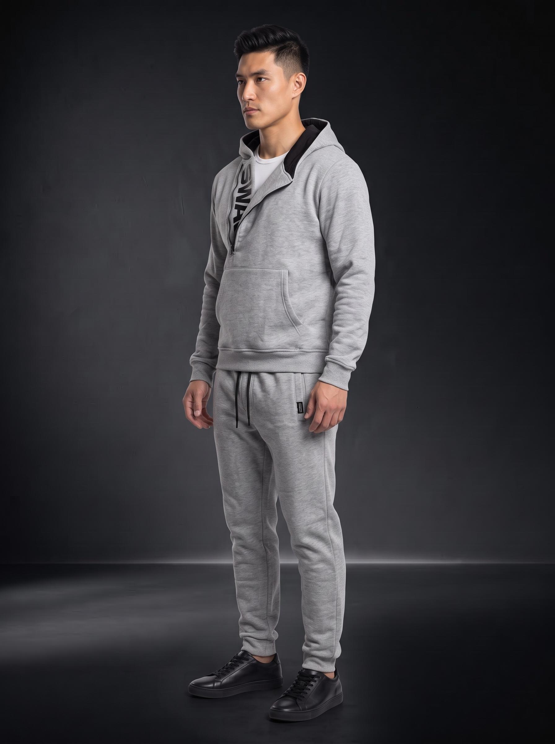 Мъжки спортен екип от две части SWAG – Сив - Image 2
