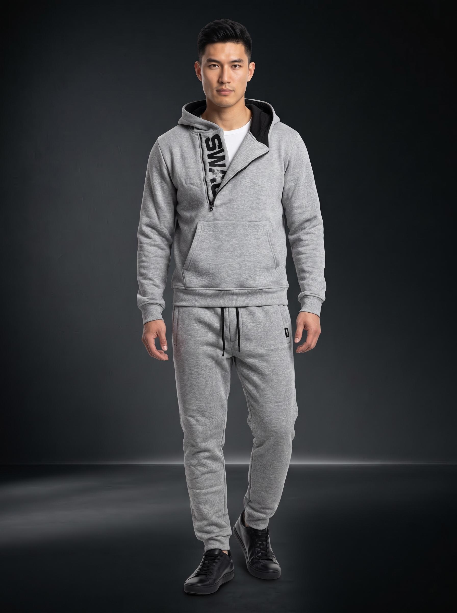 Мъжки спортен екип от две части SWAG – Сив - Image 5
