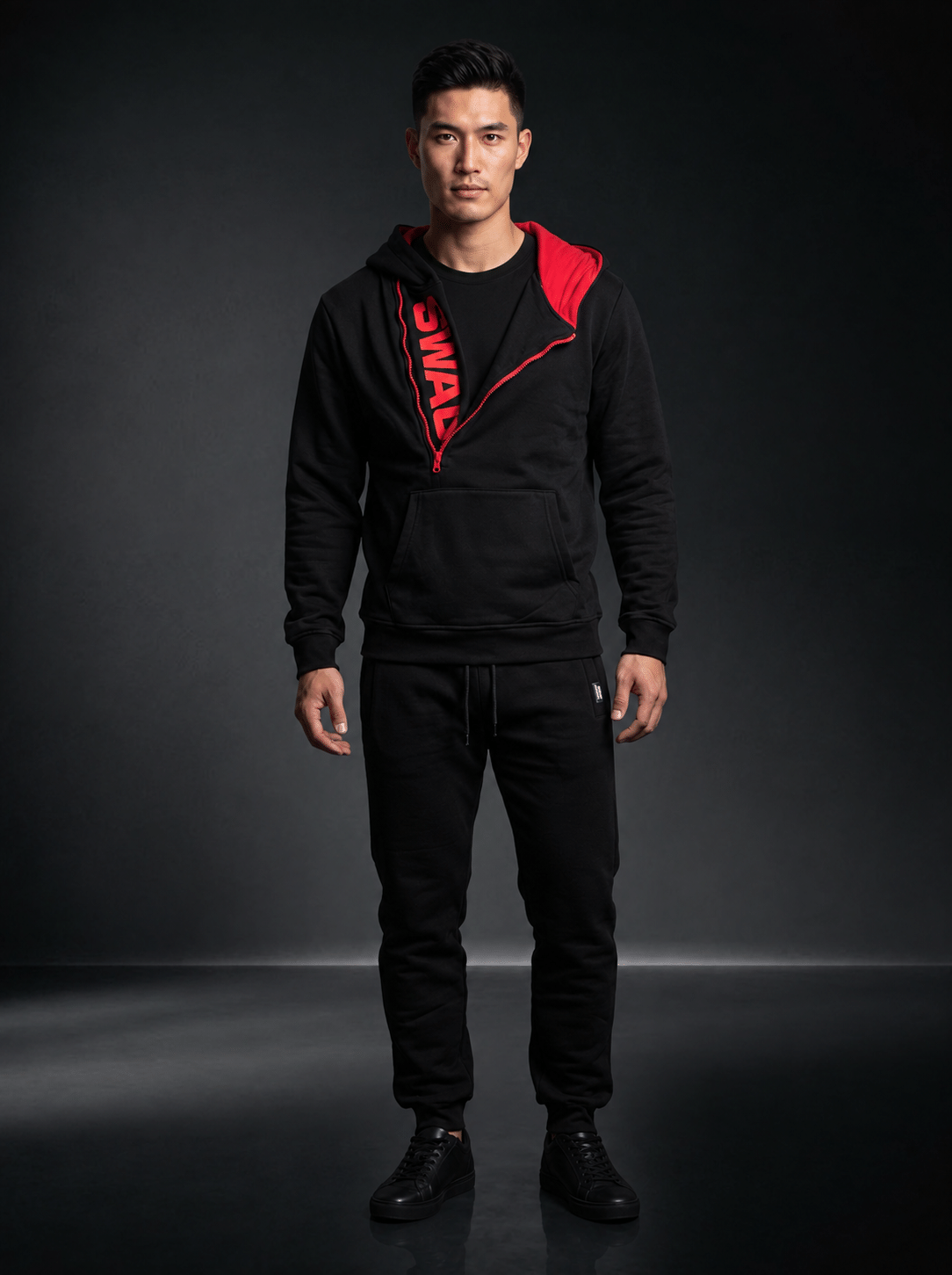 Мъжки спортен екип от две части SWAG – Черен - Image 3