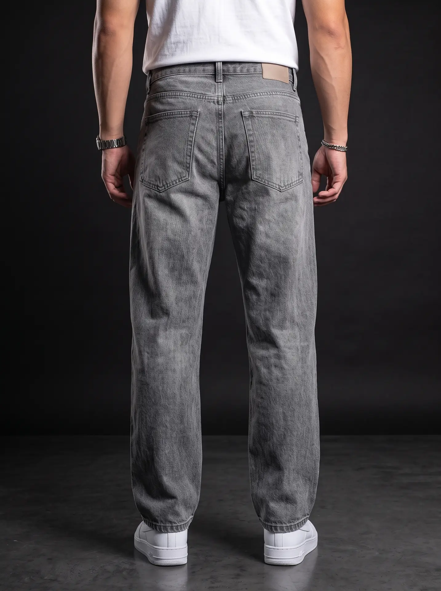 Класически мъжки дънки Loose Fit – Сиви - Image 2