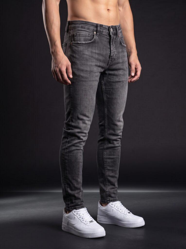 Мъжки класически дънки Slim Fit – Графит